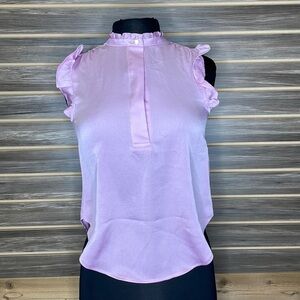 DKNY Petite Ruffled Blouse Top PXS Workwear